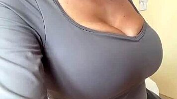 Stepmom's Massive Tits Bounce on Big Black Dildo