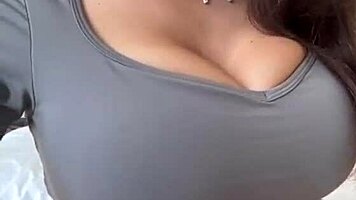 Stepmom's Massive Tits Bounce on Big Black Dildo