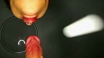 mature gilf slurps deepthroat close-up till sloppy orgasm 💦