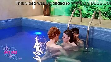 Skinny Blonde Takes Bareback Anal Double from Hung Studs!