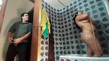 What if big ass Latina teen's shower fuck exposed her gaping secrets?
