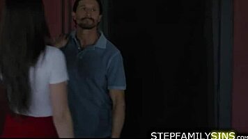 Big tits brunette seduces older guy into hairy pussy licking frenzy.