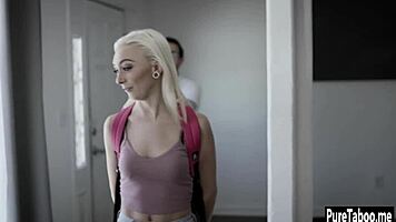 Stud Pounds Petite Blonde's Perfect Tight Ass Hardcore Style
