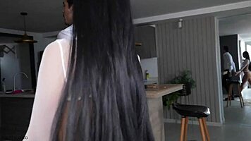 whoa this colombian teen takes huge anal creampie