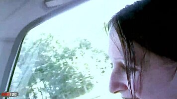 Gothic hitchhiker Lou-Ann trades ride for intense anal pounding and deep creampie