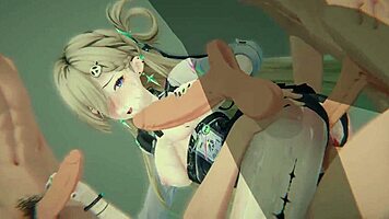 Bound teen takes brutal dp cowgirl sandwich with handjobs in academy scandal