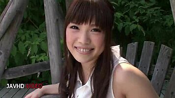 Outdoor Japanese amateur teen seduces with naughty wild masturbation