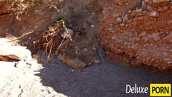 millie espiegle 18+ anal slammed doggy on nude beach