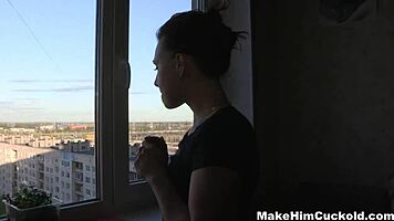 He watches Sveta cheat wildly turning into total cuckold