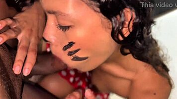 Minnie mouse craves cock over cheese in halloween pussy pounding