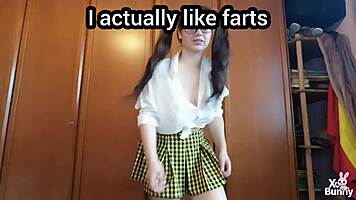 Best horny romanian amateurs fart close-up while smoking big natural tits cosplay