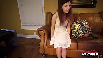 petite inked coed katie walls gags on sloppy rimjob cum gulp