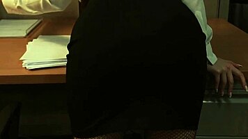 secretary sneaks risky office fuck for raise