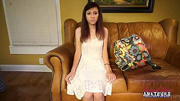 petite inked coed katie walls gags on sloppy rimjob cum gulp