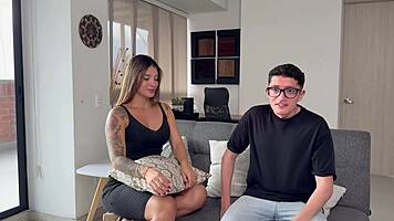 colombian milf begs nerd for intense anal creampie cuckold style