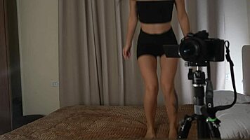 Dancing Music Ignites Petite Brunette's Wild Orgasm Explosion With Toys