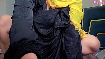 blonde big tits indian babe in burka gets rough doggystyle creampie on ass