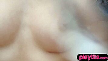 wanna see this petite brunette strip her lingerie for juicy tits reveal?