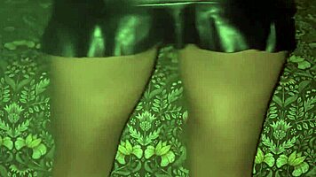 party heats up in leather miniskirt and tiny thong flashing ass