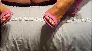 i can't believe my amateur wife is giving that uncircumcised fan a steamy sandal footjob