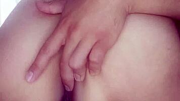 me sitting on friends face while he licks my tight pussy then creampies me deep