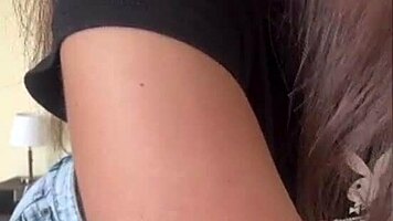 Huge Tits Burst Short Shorts Nipple Lick Tease