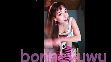 Bonneyuwu Puts On See-Through Dildo Masturbation Show