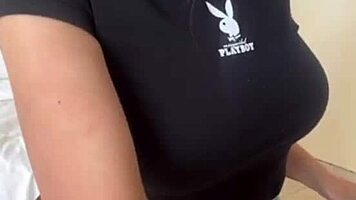 Huge Tits Burst Short Shorts Nipple Lick Tease
