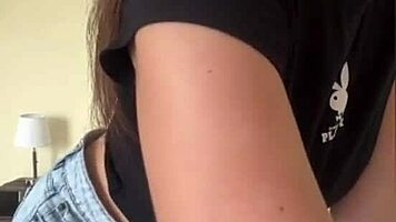 Huge Tits Burst Short Shorts Nipple Lick Tease