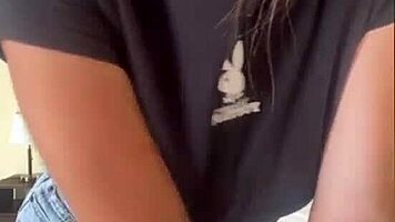 Huge Tits Burst Short Shorts Nipple Lick Tease
