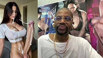 Beautiful trans cum facial self suck hands free big tits pov