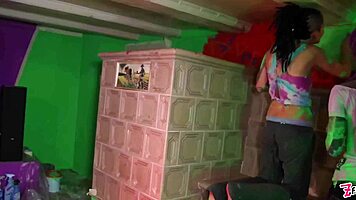 the tattooed dreadhead teen indulges in dildo and color play