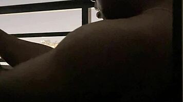 roommate balcony blowjob deepthroat ball licking amateur couple