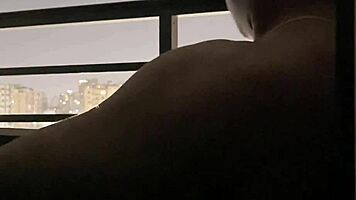 roommate balcony blowjob deepthroat ball licking amateur couple