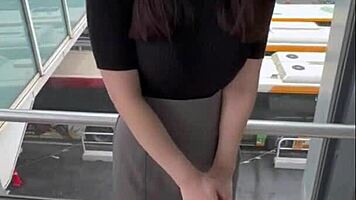 I want his cum so bad, huge tits asian babe begs for creampie