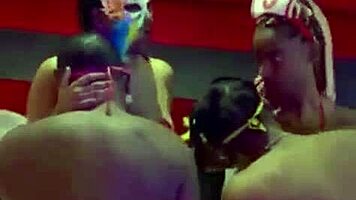hey you two break her tight ass with intense anal pounding on the skinny babe