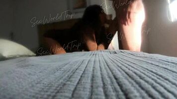 horny mexican tourist latina sucks fucks big ass homemade bedroom sloppy