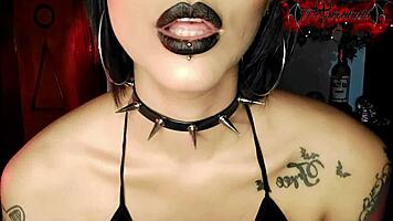 Extreme Deepthroat Goth Slut Teases Big Cock