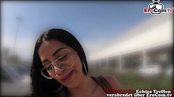 pretty german latina tourist picked up fucked silly outdoors in mallorca
