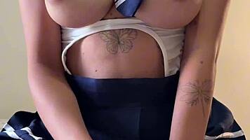 Goth couple fucks passionately after class