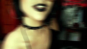 Extreme Deepthroat Goth Slut Teases Big Cock