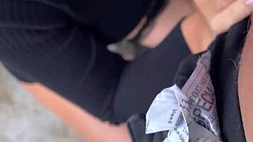 Risky Public Flashing Ignites Steamy Outdoor Quickie Encounter