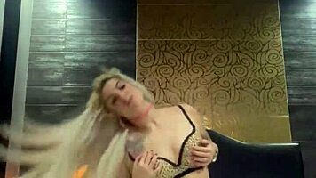 Alina teases in luxury room touching wetly till squirt