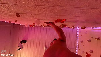 Crazy homemade blowjob on big cock through sheer gloryhole by sexy neighbor