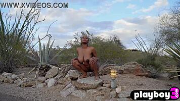 Big Tits Ebony Model Nyla Exposes Curves Posing Wild Outdoors!