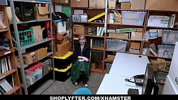 shoplifting babe 18+ seduces security guard with rough pussy fuck to escape