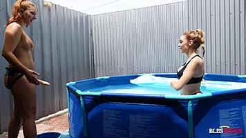 bold lesbian milfs strap on pound curvy girlfriends wet pussies hard