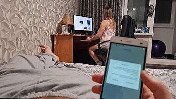 stepmom watches cock jerk then sucks hard