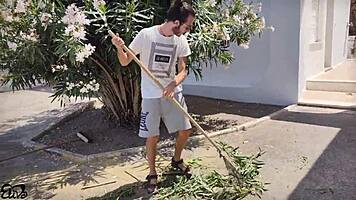 wanna see this busty italian gardener paid with hot spanish blowjob and more?