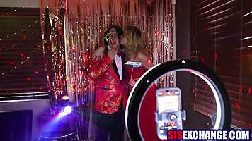 Blondes suck monster cocks at wild prom party orgy